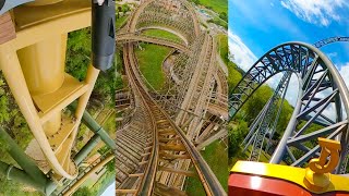 Every Roller Coaster At Tripsdrill Theme Park In Germany Front Seat 4K POV [upl. by True]