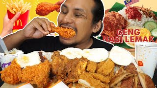 NEW MCD buat hal NASI LEMAK ADA RENDANG PULAKK  mukbang malaysia MCFLURRY CENDOL [upl. by Erlina]