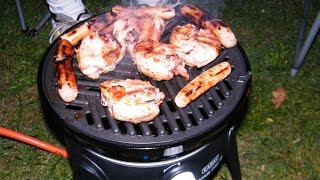 Cadac Safari Chef 2 low pressure BBQ  Cooking at Night Demo [upl. by Sinnal]