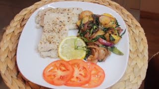 Norwegian food How to make Norwegian Sei with potato and vegetable  Cook Fish and potato [upl. by Meeharbi]