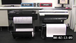 HP DJ520 vs Canon iPF605 [upl. by Leahcimnoj]