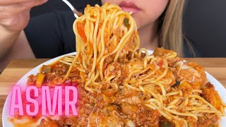 ASMR Spaghetti and Meatballs MUKBANG  No Talking [upl. by Bohon]