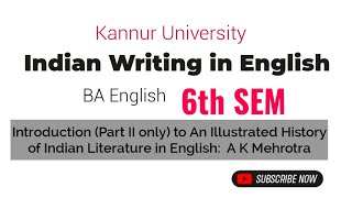 An Illustrated History of Indian Literature in English A K MehrotraIndian writing in English [upl. by Ahsoyem]