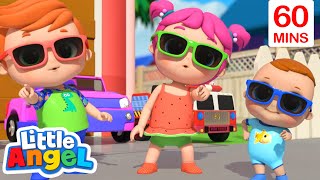 Car Wash Song  Little Angel Sing Along  Learn ABC 123  Fun Cartoons and Rhymes  Moonbug Kids [upl. by Aicena]