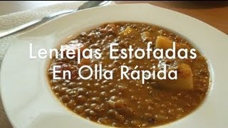 Como Hacer Lentejas en olla express  Recetas fáciles [upl. by Allehc]