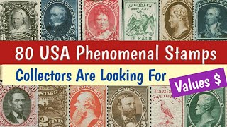 Most Expensive Stamps USA  Part 2  80 Rare Valuable American Phenomenal Stamps [upl. by Maurreen]