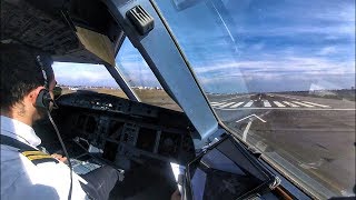 Airbus A320 Powerful Cockpit Takeoff from Kiev Airport  GoPro Pilots View  ENGINE SOUND [upl. by Oinesra]