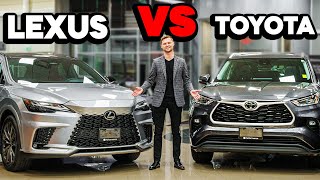 2023 Toyota Highlander vs Lexus RX 350 Full Review [upl. by Ashly222]