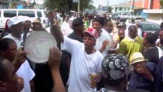 Mardi Gras Indians singing dancing and celebrating the life of the late Big Chief Lionel Delpit [upl. by Anhcar]