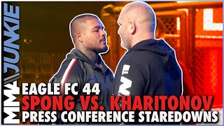 Eagle FC 44 Spong vs Kharitonov press conference staredowns [upl. by Yelloh]