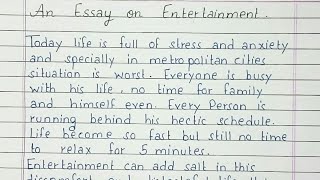 Write an essay on Entertainment  Essay Writing  English [upl. by Ary]