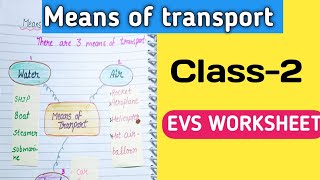 Class2 EVS WORKSHEET Means of transport Science class 2 [upl. by Vacuva591]