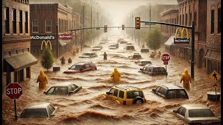 A moment ago in USA Massive flood destroyed Roswell NM cars and homes sank [upl. by Ahoufe]