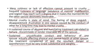 Samar ghosh vs jaya ghosh judgement on mental cruelty [upl. by Mcnamara]