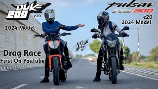 KTM Duke 200 Vs Pulsar NS 200  Drag Race [upl. by Hartill]