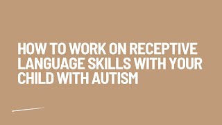 How to work on receptive language skills with your child with autism [upl. by Aneis662]