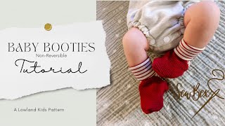 Baby Booties Nonreversible Sewing Tutorial Sewalong A Lowland Kids FREE pattern Scrap Buster [upl. by Asiram]