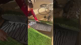 SYNTHETIC TURF INSTALLATION How To Install Artificial Grass lawncare artificialturf shorts [upl. by Tolecnal]