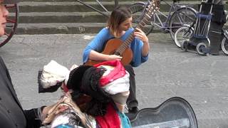 Italian classical guitar street performer [upl. by Naujek]