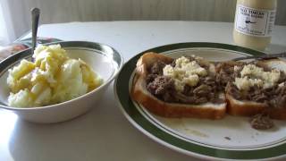 Shurfine roasted garlic instant mashed potatoes w Shurfine ox roast [upl. by Ariahay651]