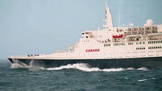 QE2 Transatlantic Viewed from Queen Victoria Ship [upl. by Yedok]