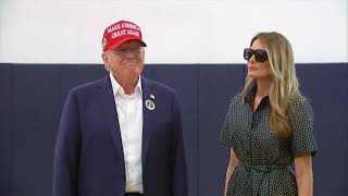 Donald Trump speaks with reporters after voting in Florida [upl. by Broadbent]