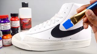 How To Customize NIKE BLAZERS🎨👟 EASY [upl. by Wj]