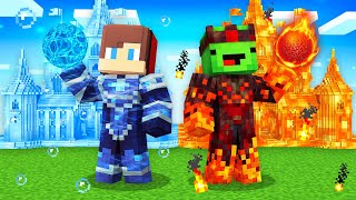 Mikey FIRE King vs JJ ICE King Survival Battle in Minecraft Maizen [upl. by Auj]