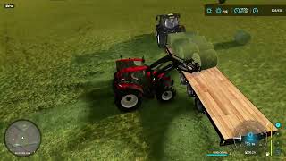 FS22  GRASSLANDS 22 17  LOADING BALES ONTO THE LOWLOADER  BIG LOAD [upl. by Kirsch337]