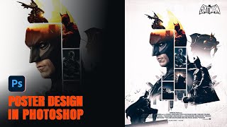 How to Create a Simple Batman Poster in Photoshop  STEP BY STEP Full Tutorial [upl. by Ahsiram]