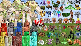 EVERY MINECRAFT GOLEM EVER WITH MUTANTS vs 500 MOST POWERFUL MOBS [upl. by Abana]