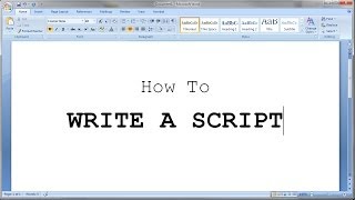 How to Write a Short Script [upl. by Kilian]