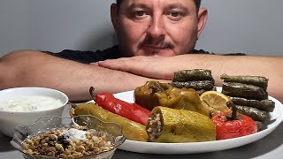 ASMR Sarma Dolma Feast Great relaxing food sounds Sarma Dolma rahatlatıcı yemek sesleri [upl. by Imena313]