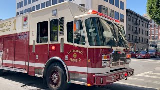 San Francisco Fire Department Heavy Rescue 1  Cyril Magnin St amp Eddy St San Francisco California [upl. by Styles]