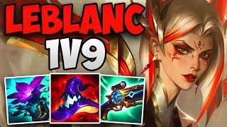 INSANE LEBLANC 1V9 CARRY IN CHALLENGER  CHALLENGER LEBLANC MID GAMEPLAY  1411 [upl. by Marcos]