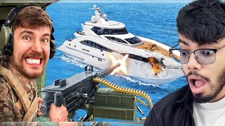 Protect The Yacht From 100000 Bullets  Casetoo Reacts To Mr beast [upl. by Aneele]