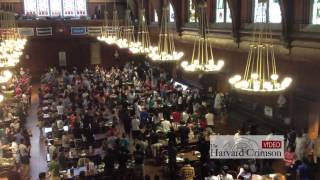 Harvard Freshmen Applaud Dining Hall Staff [upl. by Aelgna]