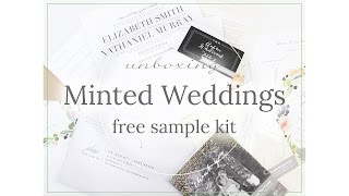 Minted Weddings Free Sample Kit Unboxing [upl. by Doralynn]