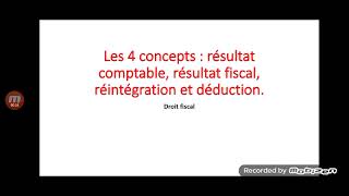 LES 4 CONCEPTS résultat comptable et fiscal réintégration et déduction [upl. by Cassie]