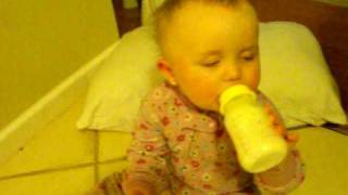 Baby Falling Asleep while Eating Bottle [upl. by Wilhelmine]