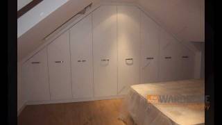 Fitted Wardrobes Sloping Loft Room White Slab [upl. by Enyamart]