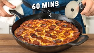 PAN PIZZA IN 1 HOUR No Mixer [upl. by Ayn979]