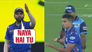 Rohit Sharma shocked when furious Arjun Tendulkar started arguing with umpire  MIvsSRH [upl. by Aymik880]