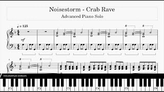 Crab Rave  Noisestorm  Piano Cover Crab Rave Sheets  Tutorial Piano score [upl. by Kristyn]