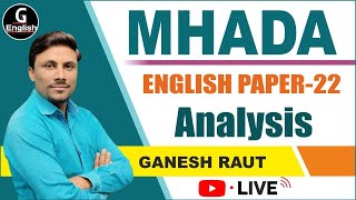 MHADA  English Question Paper  Analysis  MHADA Exam  MHADA English Ganesh Raut English  Tricks [upl. by Hsu]