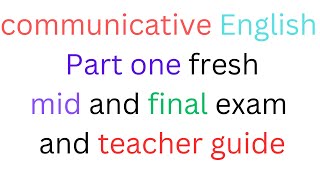 communicative english Part 1 mid and final exam [upl. by Ketchum700]