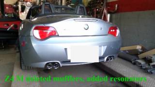 BMW Z4 M Roadster Exhaust  Stock vs Muffler Delete  resonators [upl. by Styles]