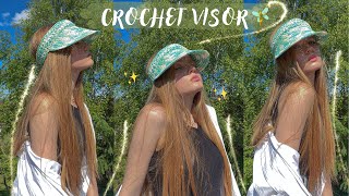 CROCHET SUMMER HAT😍 crochet visor  Trend of the summer 2023✨ [upl. by Orlanta587]