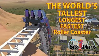 The Worlds TALLEST LONGEST amp FASTEST Roller Coaster Falcons Flight at Six Flags 2025 [upl. by Hoashis202]