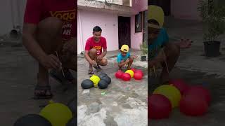 Black red yellow balloons pop shortsviral balloonpoppingchallenge [upl. by Noiztneb]